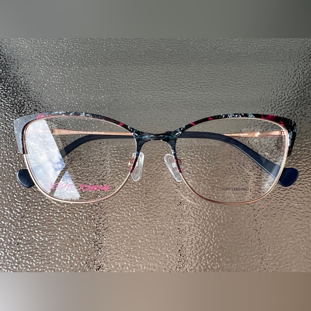 NEW- Betsey Johnson Glasses Frames Only Color:Pink/Blue No Box - Picture 2 of 8